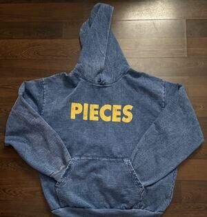 Men’s Pieces Pull Over Hoodie Blue Sz XL